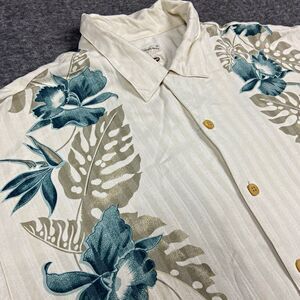 Vintage Original Island Sport Men L Hawaiian Floral Short Sleeve Button-Up Shirt